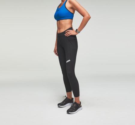 Hoka One One Performance Crop Tight Mulher - Calças Justas Pretas | PT-YYyQspm